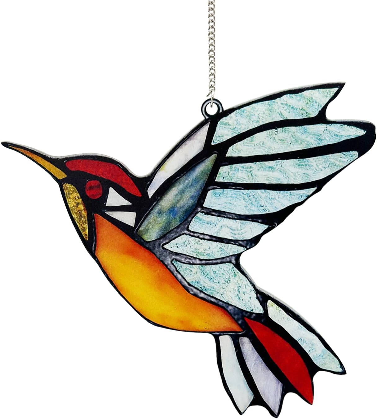Hummingbird Suncatcher, Plastic Bird Window Hanging with Metal Chain, Colorful Bird Sun Catcher Gifts for Mother Family and Birds Lovers - Image 1