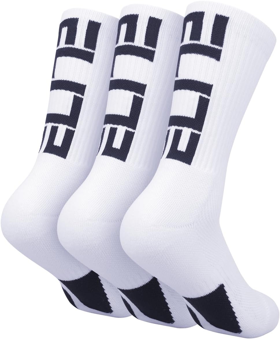 Elite Basketball Crew Socks for Men and Women, Cushion Performance Athletic Basketball Socks - Image 1