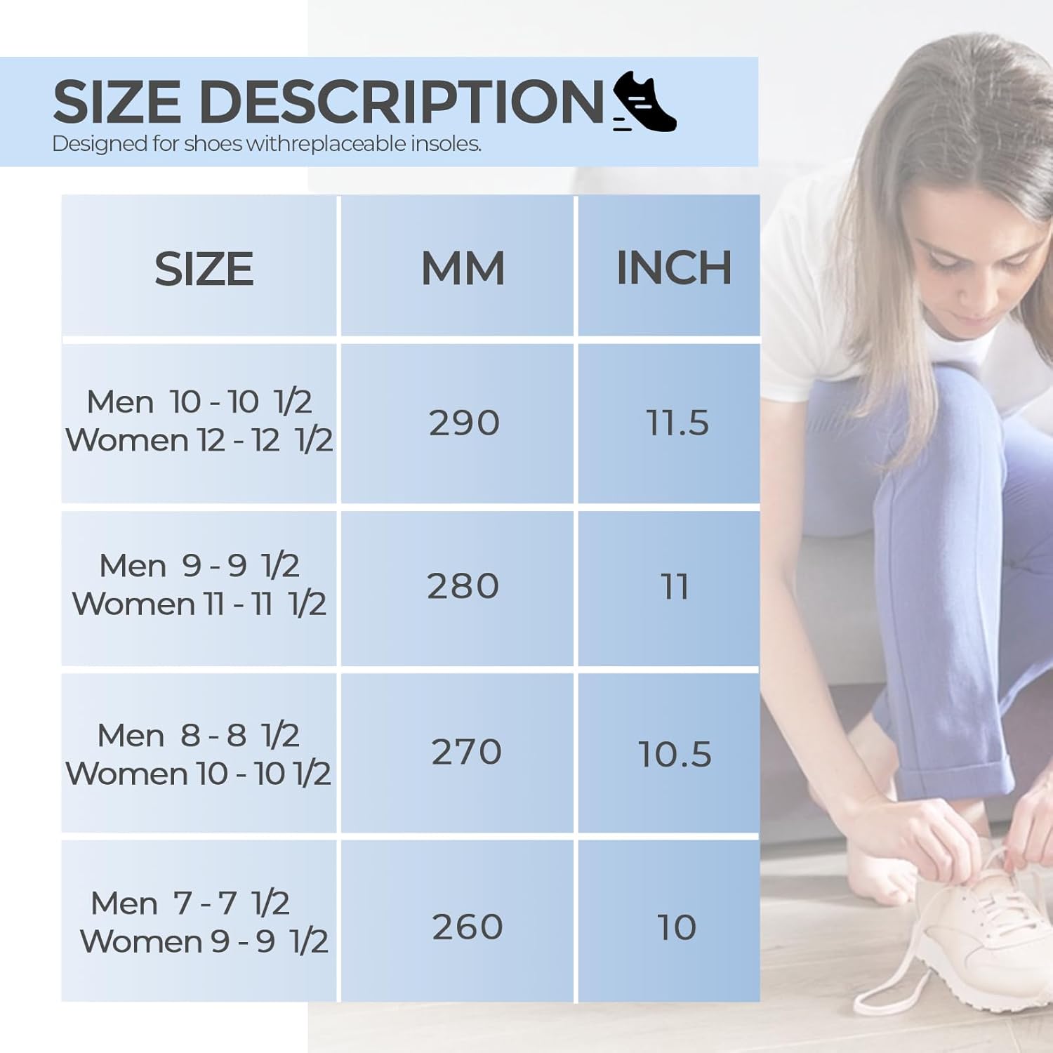 Plantar Fasciitis Feet Insoles, Arch Supports Orthotics Inserts Relieve Flat Feet for Men, Women, Orthotic Insoles for Foot Pain Mens 10-10 1/2 | Womens 12-12 1/2 - Image 4