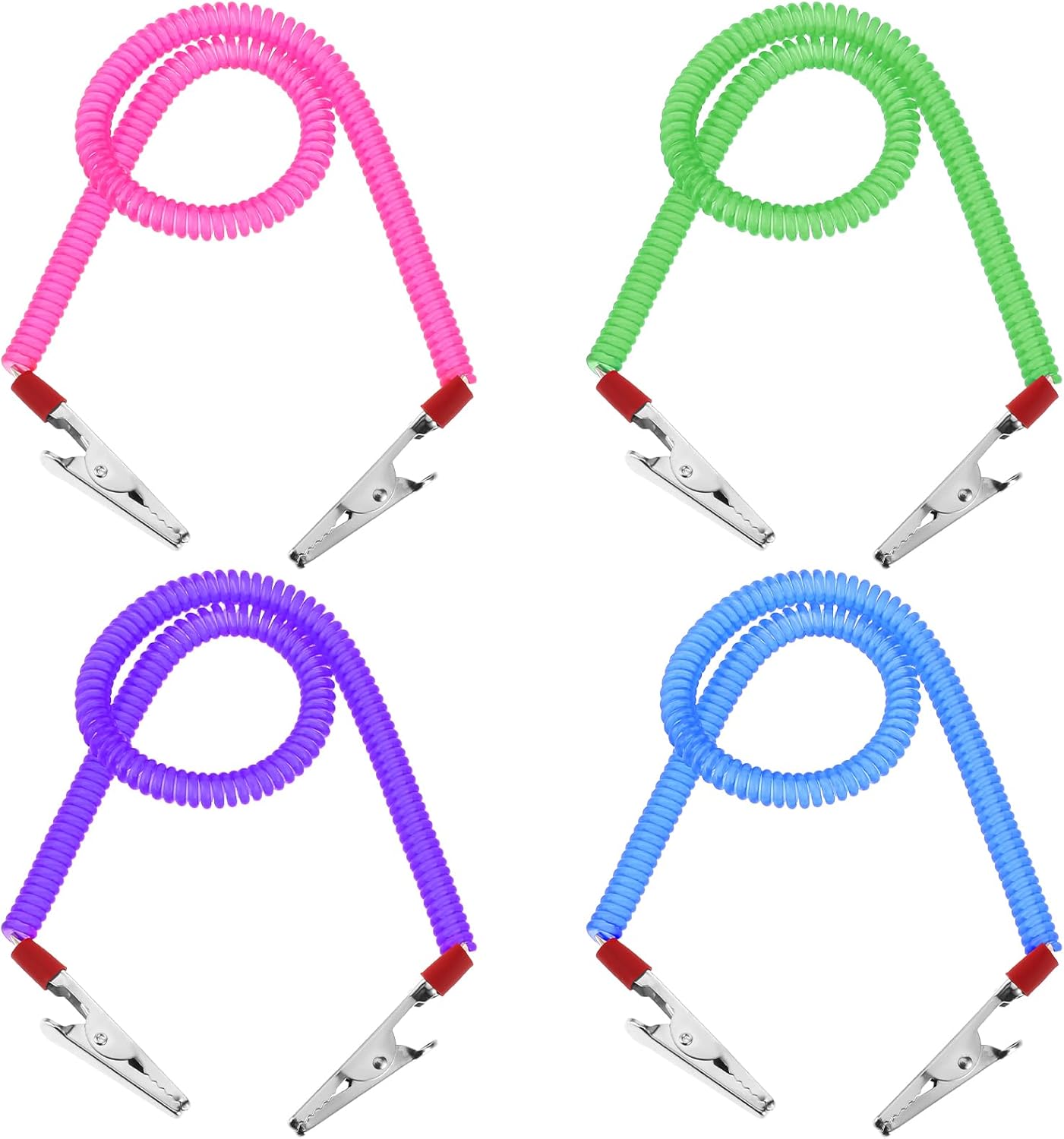 4Pcs Bib Holder Clip Dental Napkin Clip, Neck Chains with Metal Clips for Dental Clinic, Colorful Dentist Bib Holder Clip Napkin Dental Bib Clips for Bibs Face Cover Kids Adult and Elderly - Image 1