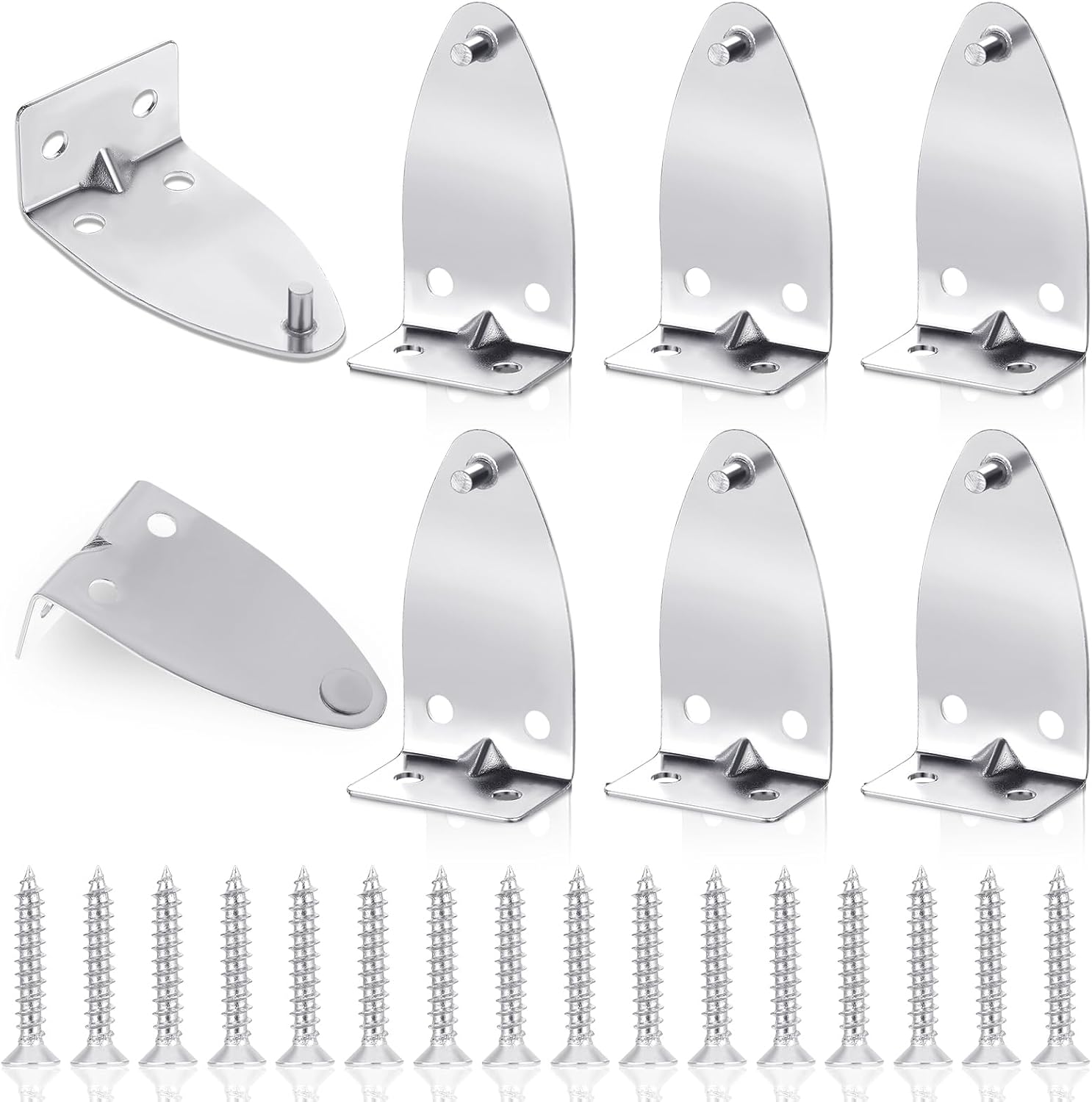 8 PCS Hold Down Brackets, Metal Blinds Brackets Blind Holder Replacements Horizontal Blind Brackets with Screws for Horizontal Blinds Shades Window Shades Doors Home Accessories - Image 1