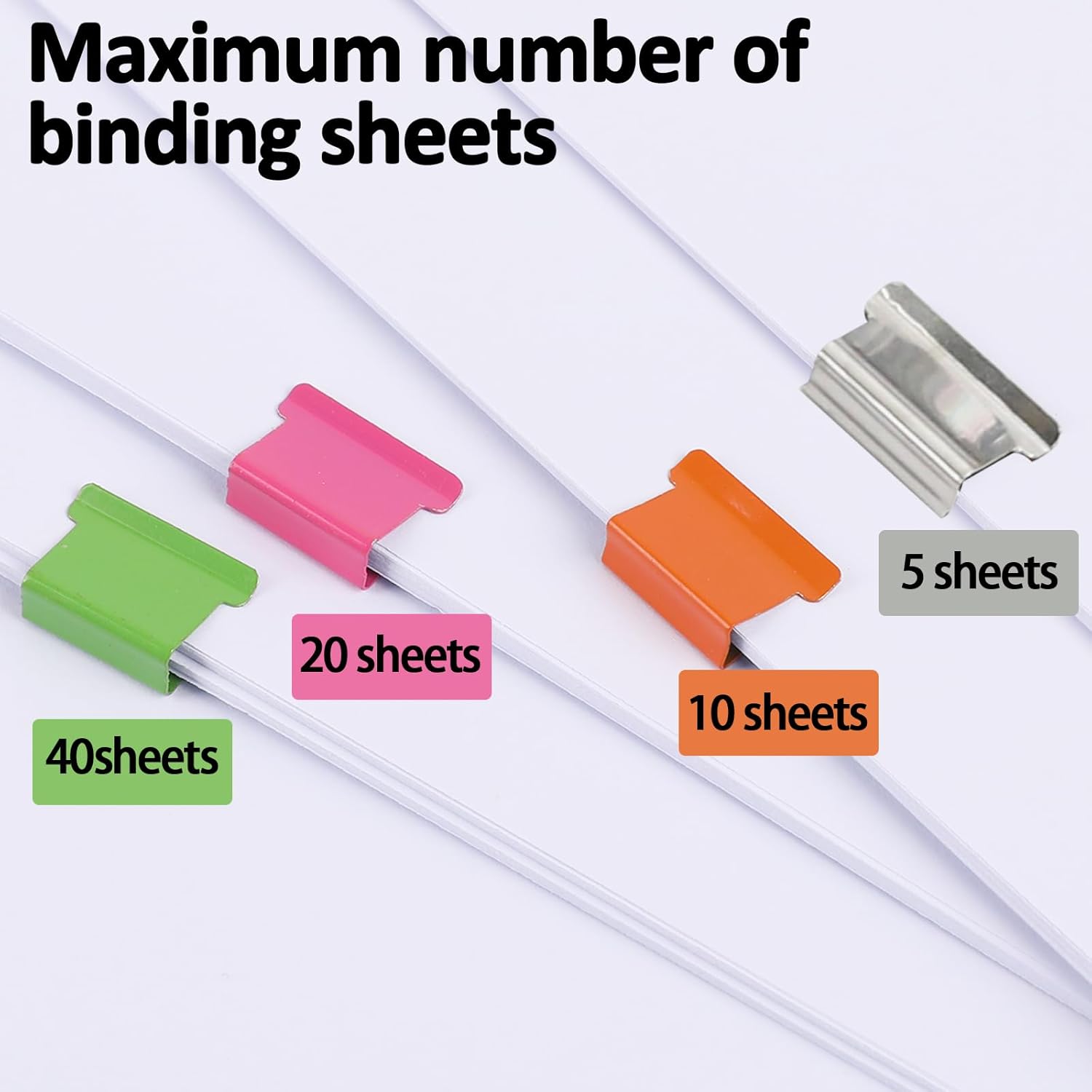2 Pcs Portable Handheld Paper Clam Clip Dispenser Paper Clam Clip Dispenser with 100 Pcs Paper Clam Clip Refills Mini Push Stapler Paper Cip Dispenser Paper Clamps for Fixing Paper Documents - Image 3