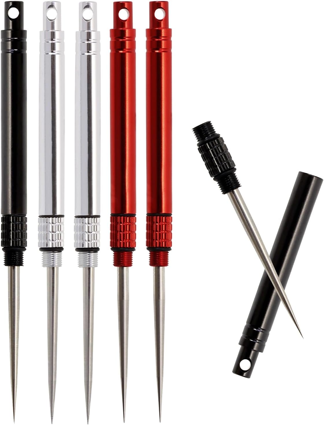 6pcs Stainless Steel Toothpicks Colorful Toothpick Holder Reusable Metal Fruit Stick Cocktail Pick for Tooth Clean Toothpick - Image 1