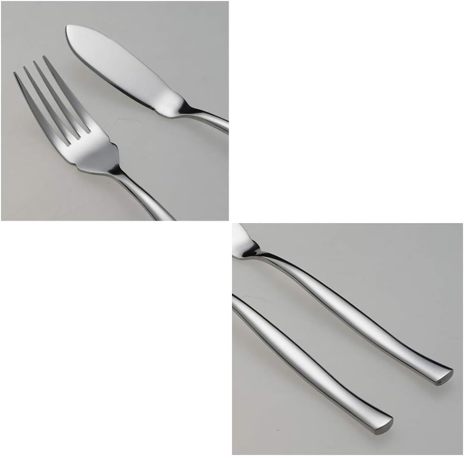 8-Piece Stainless Steel Fish Forks and Knives, Serving Set - Image 3