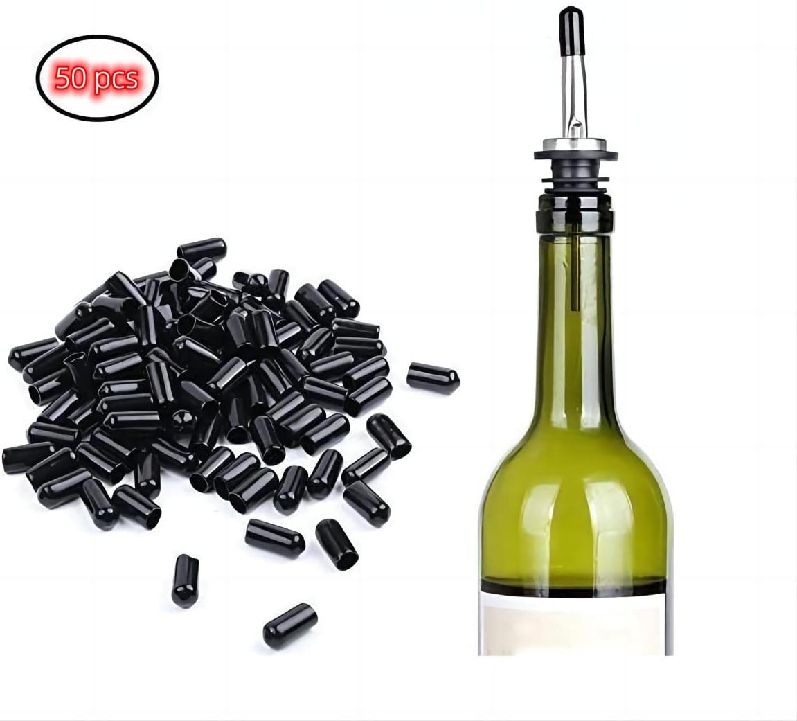 50 Pcs Pourers Dust Covers Olive Oil Liquor Bottle Pour Spout Cover Rubber Caps (Not Include the Spout) - Image 3