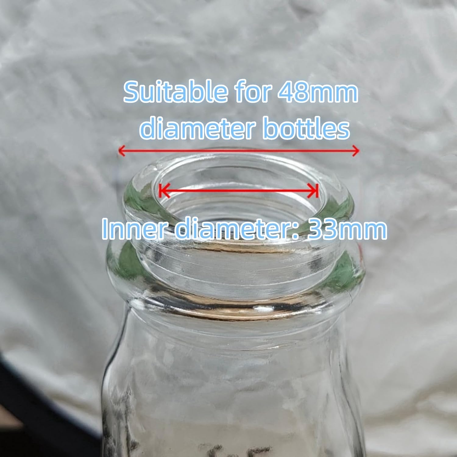 4 PCS Glass Bottle Replacement Caps with Tampered Evident Seal,48mm Diameter Bottle Lids Compatible With Stanpac & Libbey Milk Glass Bottles.Reusable,Long-Lasting and Easy to Clean Bottle Caps - Image 3