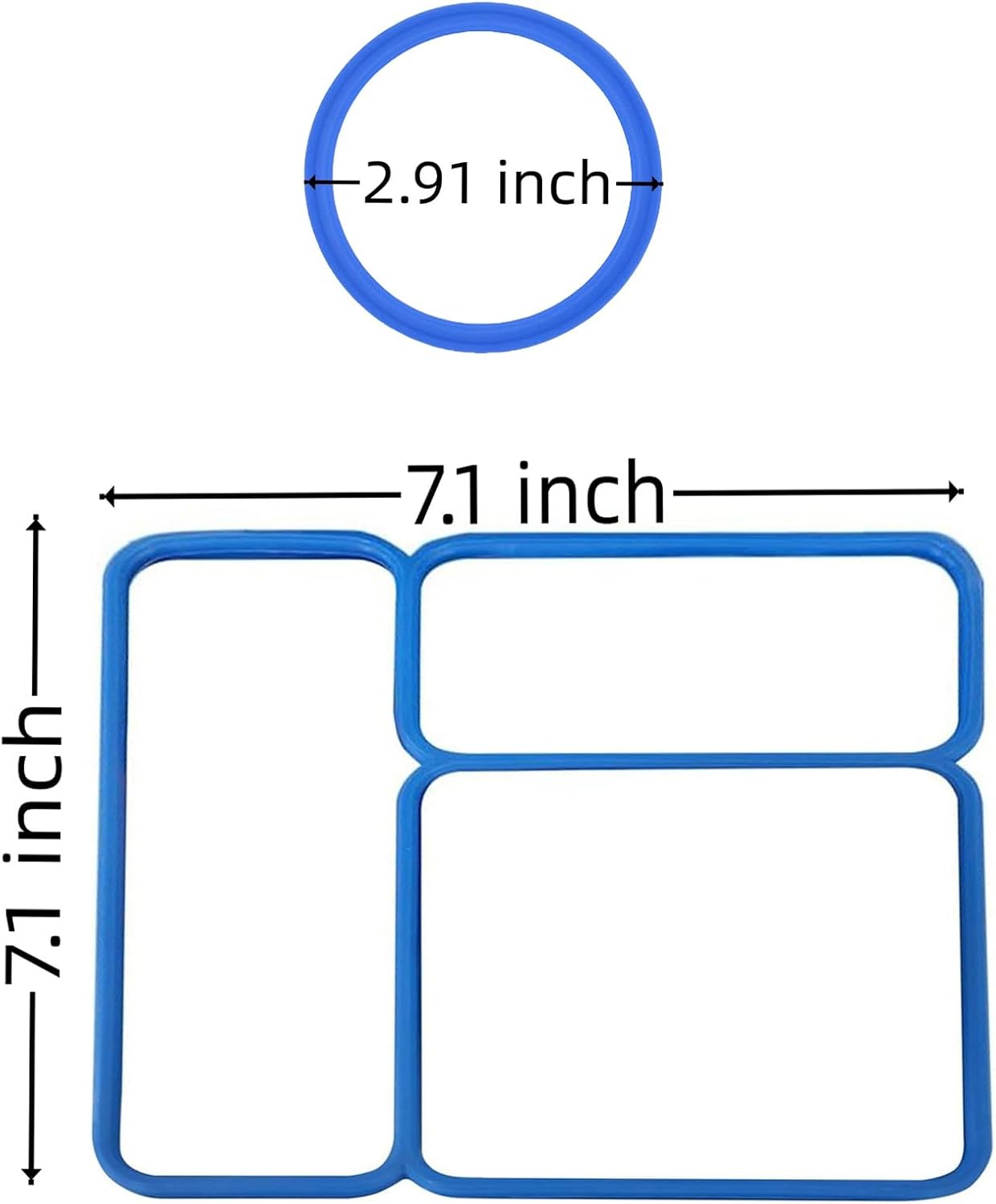 Vacuum Bottle Seal Gasket and Lid Seal Gasket Suitable For OmieBox - bento box accessories - Food-Safe Silicone Rubber (Blue) - Lunch Box NOT Included - Compatible with omie lunch box - Image 2