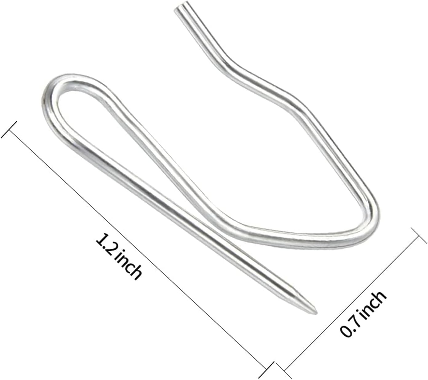18pcs Metal Curtain Hooks, 1.2 Inch Drapery Pin and Hook for Pleated Drapes, Stainless Steel Door/Window/Shower Curtain, Silver - Image 4