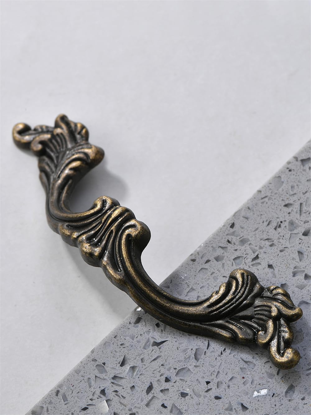 6-Pack French Drawer Pulls - Antique Brass, 3.38