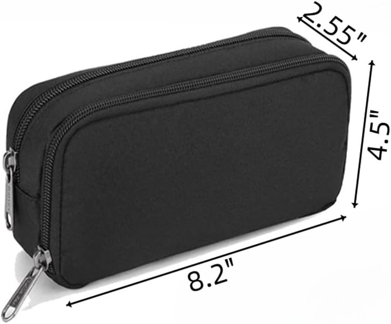 Pencil Case Large Capacity Pencil Pouch Aesthetic Pen Bag Office Stationery Organizer Simple Durable Multifunctional Pencil Bag for Adults - Black - Image 2