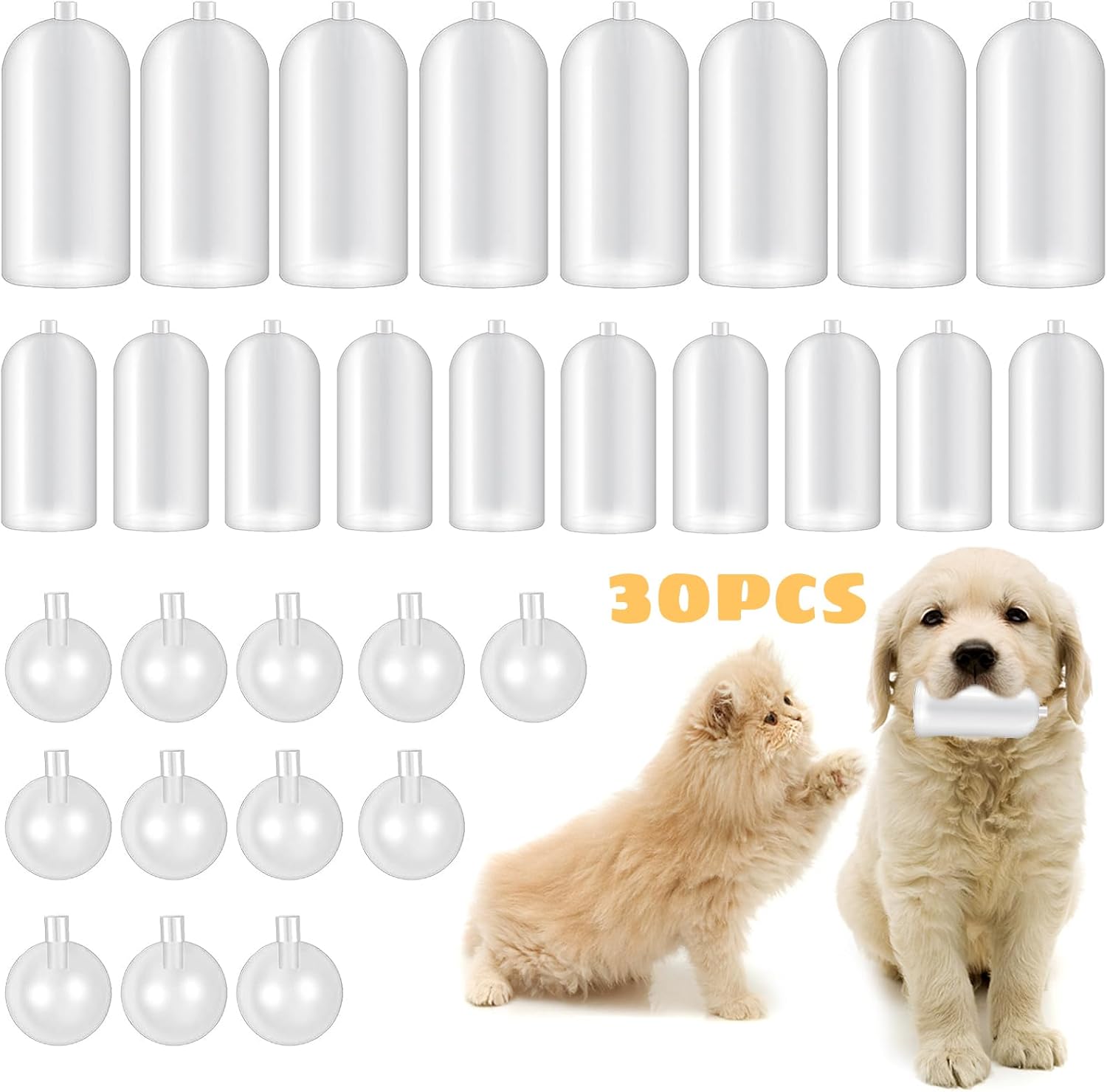 30 Pack Replacement Squeakers for Dog Toys, Plastic Dog Toy Squeakers Repair Squeaky Dog Toys DIY Toy Accessories Pet Squeaker Insert Replacement Cat Dog Toys （3 Models） - Image 1
