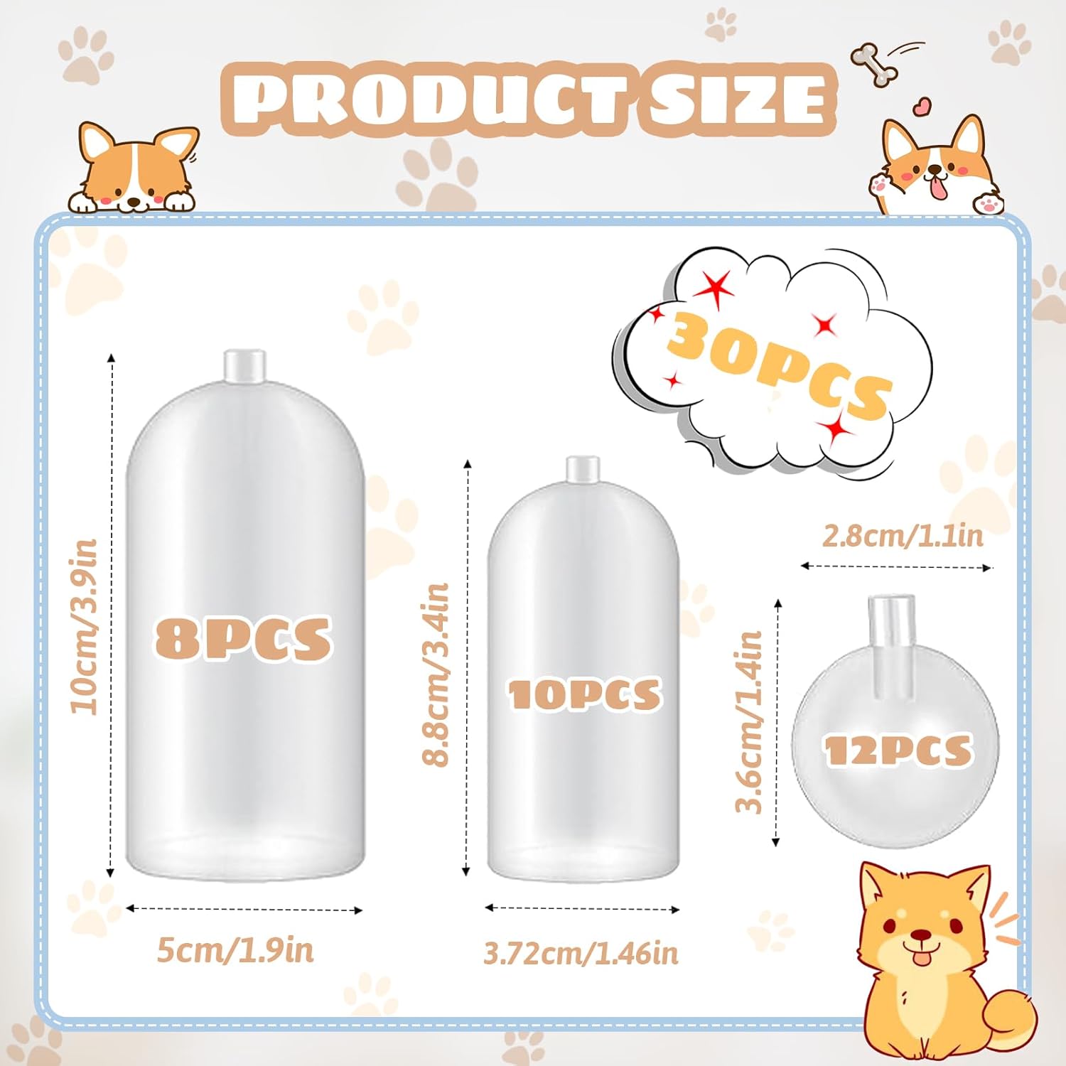 30 Pack Replacement Squeakers for Dog Toys, Plastic Dog Toy Squeakers Repair Squeaky Dog Toys DIY Toy Accessories Pet Squeaker Insert Replacement Cat Dog Toys （3 Models） - Image 2
