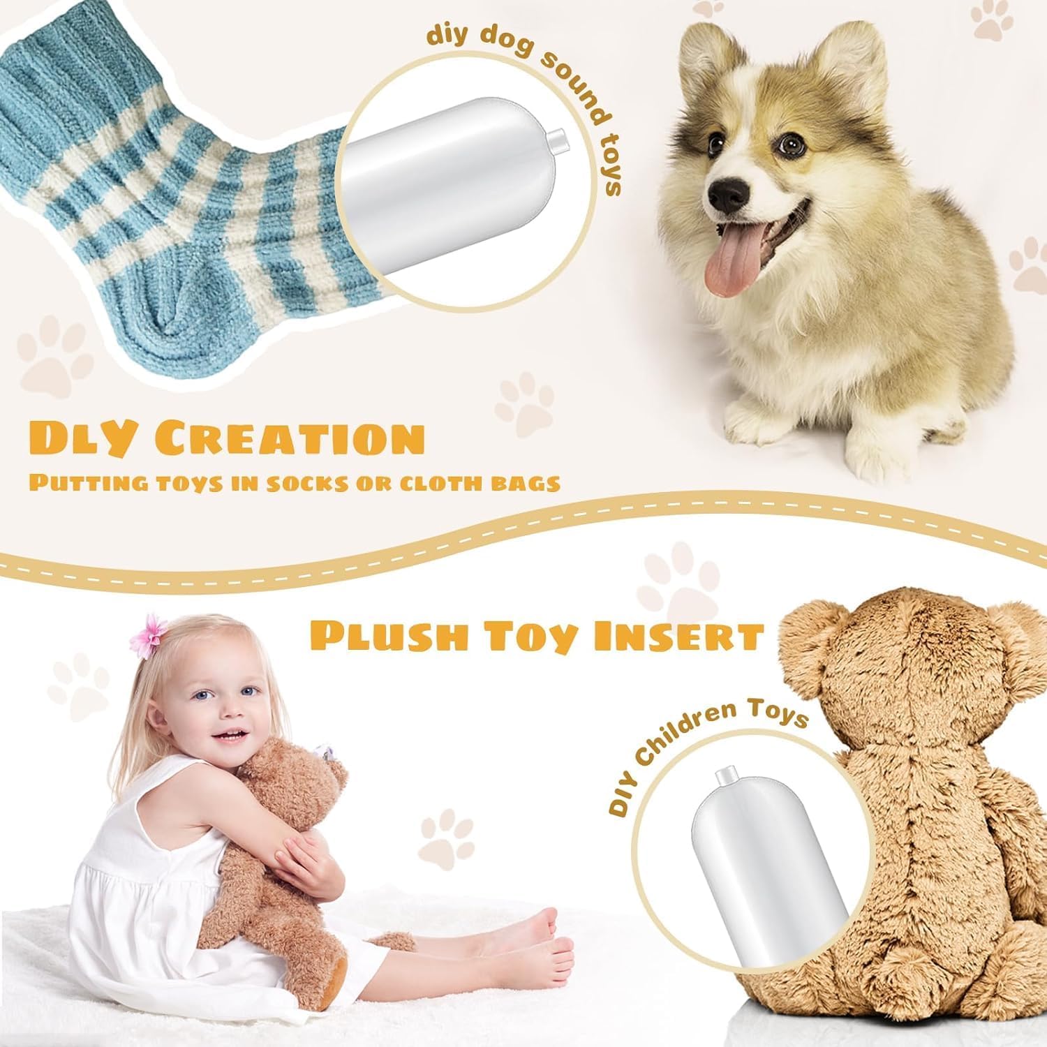 30 Pack Replacement Squeakers for Dog Toys, Plastic Dog Toy Squeakers Repair Squeaky Dog Toys DIY Toy Accessories Pet Squeaker Insert Replacement Cat Dog Toys （3 Models） - Image 4