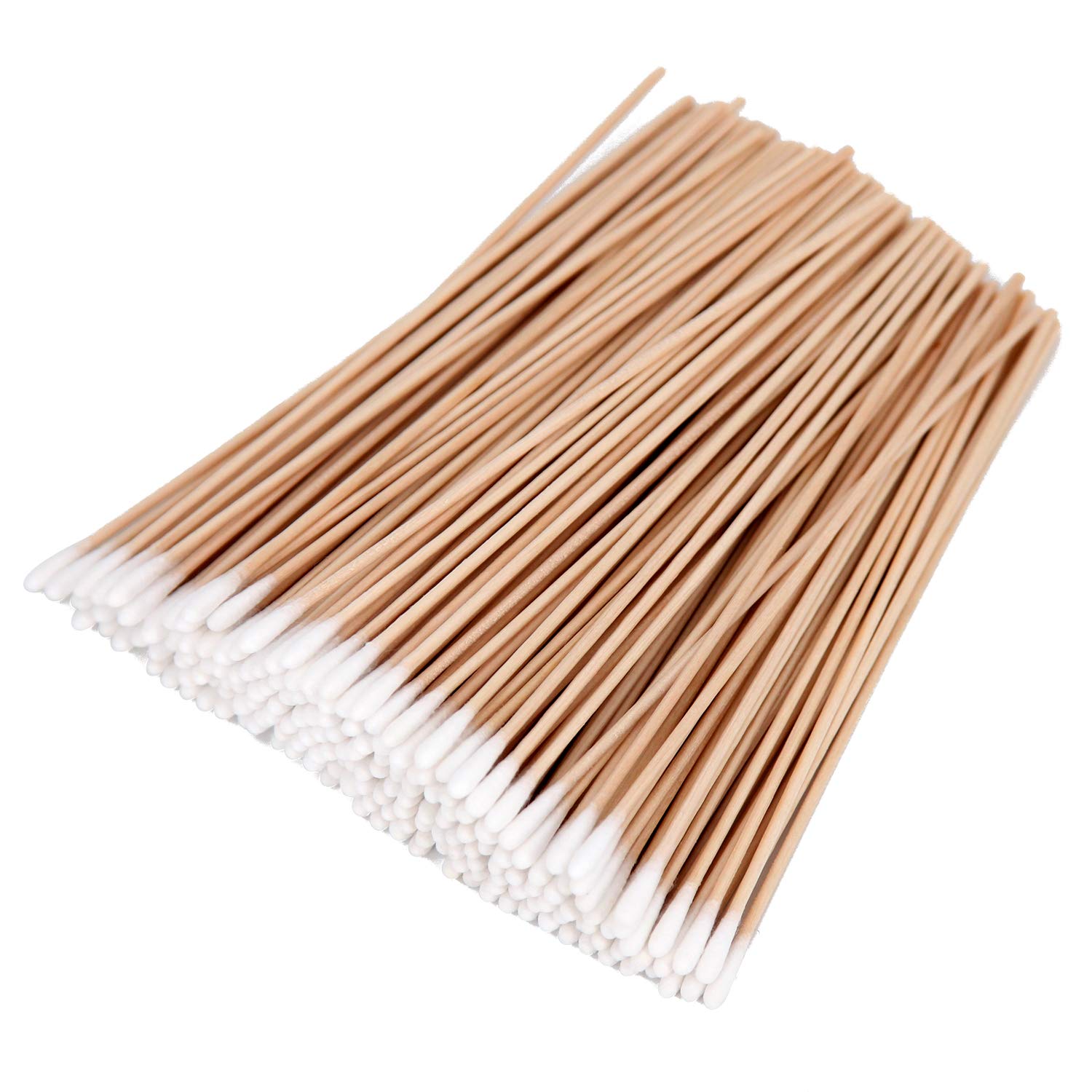 200PCS Cotten Swab Applicators, 6 Inch Long Wooden Cotton Swabs - Cleaning Gun Sterile Medical Q Sticks Tips Applicator With Wood Handle - Makeup & Ear Cleaner Remover Tools - For Ceramics, Jewelry - Image 1