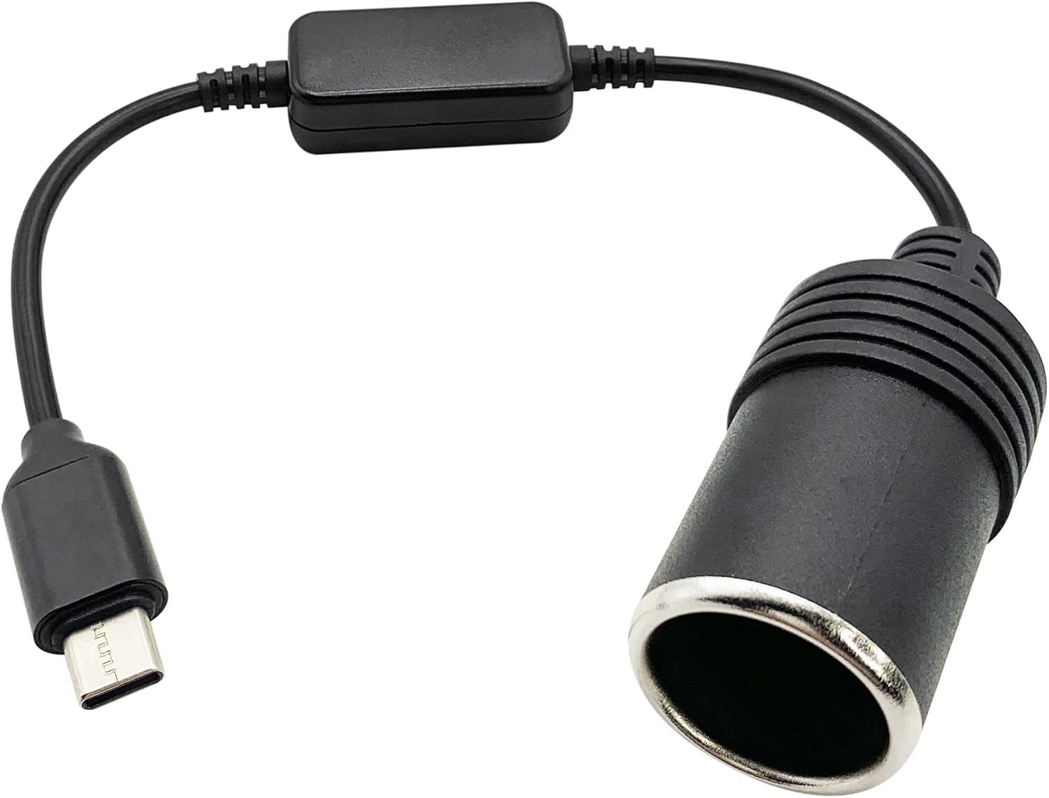 USB C Male to 12V Car Cigarette Lighter Socket Female Converter Cable 1 Ft,USB C to Cigarette Lighter Adapter for Dash Cam, GPS - Image 1