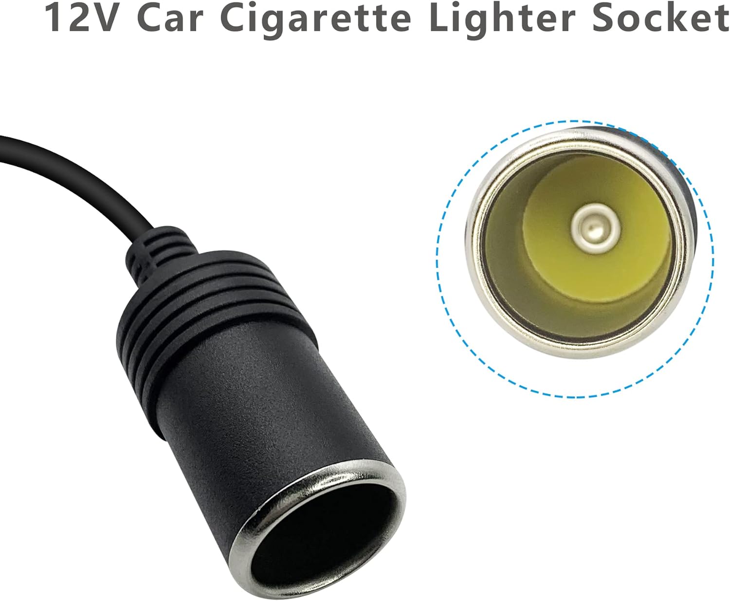 USB C Male to 12V Car Cigarette Lighter Socket Female Converter Cable 1 Ft,USB C to Cigarette Lighter Adapter for Dash Cam, GPS - Image 2