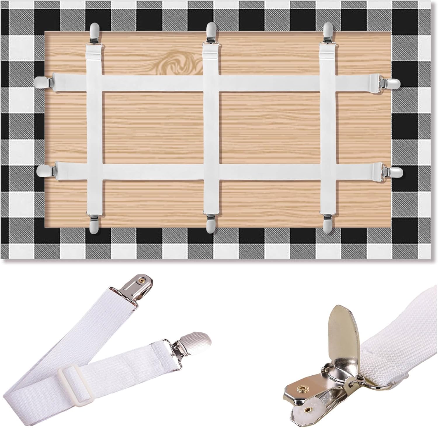Table Cloth Holder Clips Hidden Strap 5 Pack, Adjustable Elasticity Picnic Tablecloth Clip Indoor Outdoor Large Clamp for Thick Tables Bench Cover Party Restaurant Camping RV Essential Accessories - Image 1