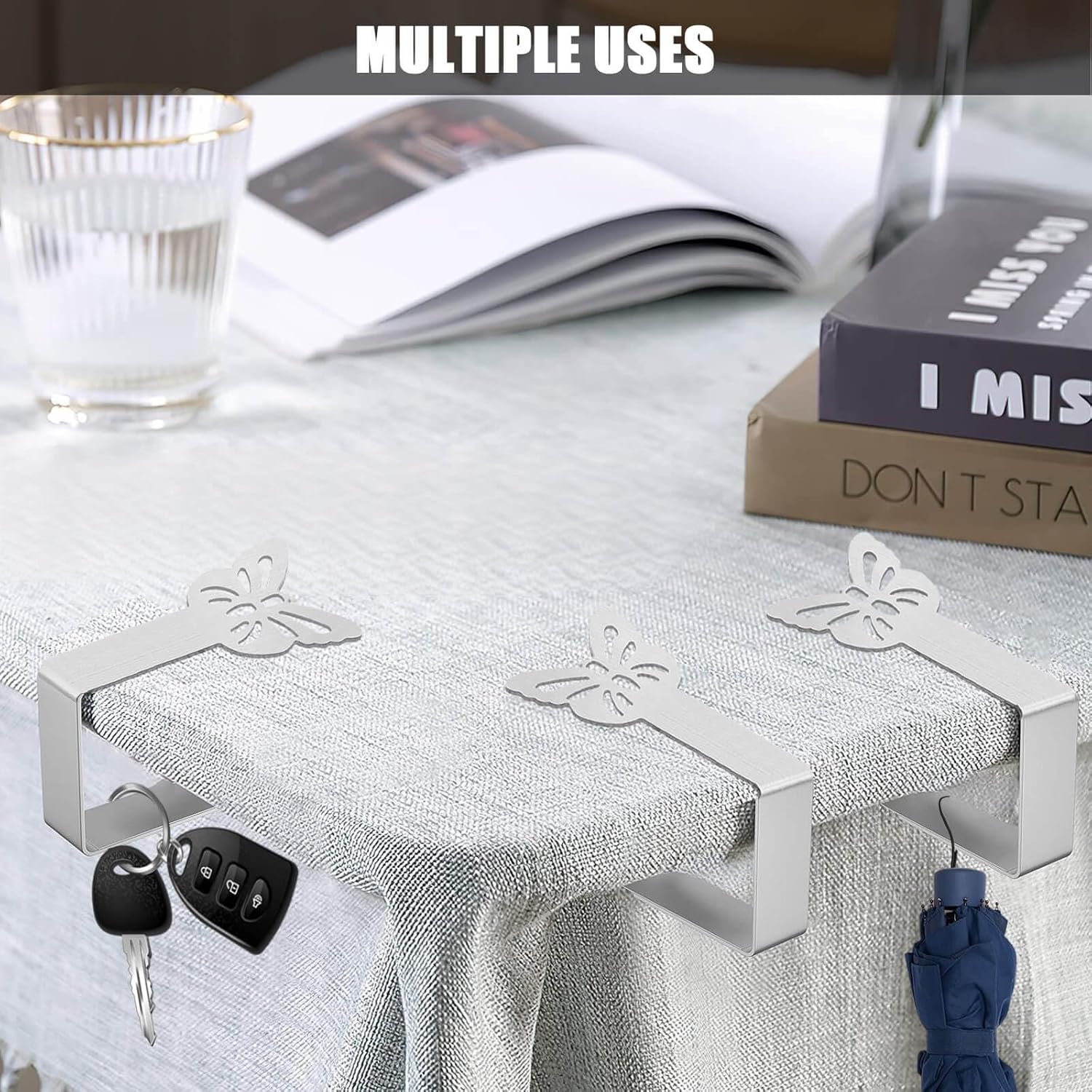 Tablecloth Clips for Outdoor Thick Tables 10 Pack, Butterfly Picnic Table Cloth Holder Clip Indoor, Heavy Duty Stainless Steel Cover Clamp for Party Wedding Home Restaurant Camping Accessories - Image 4