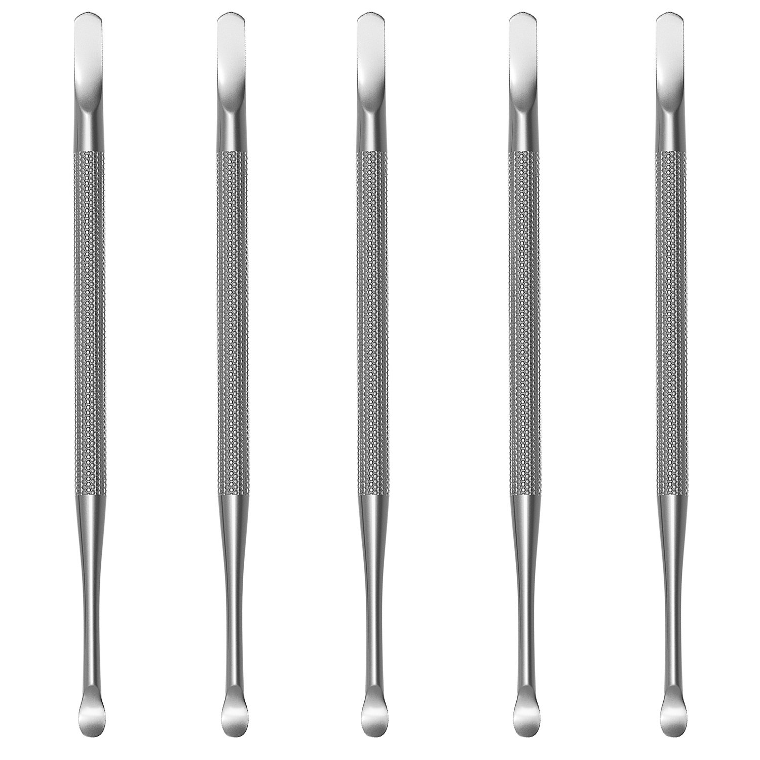 Professional Cuticle Pusher and Spoon Nail Cleaner | 5 Pack | Dual Sided Stainless Steel Pusher and Nail Cleaner | For Nail And Cuticle Care | by  Beauty Tools - Image 1