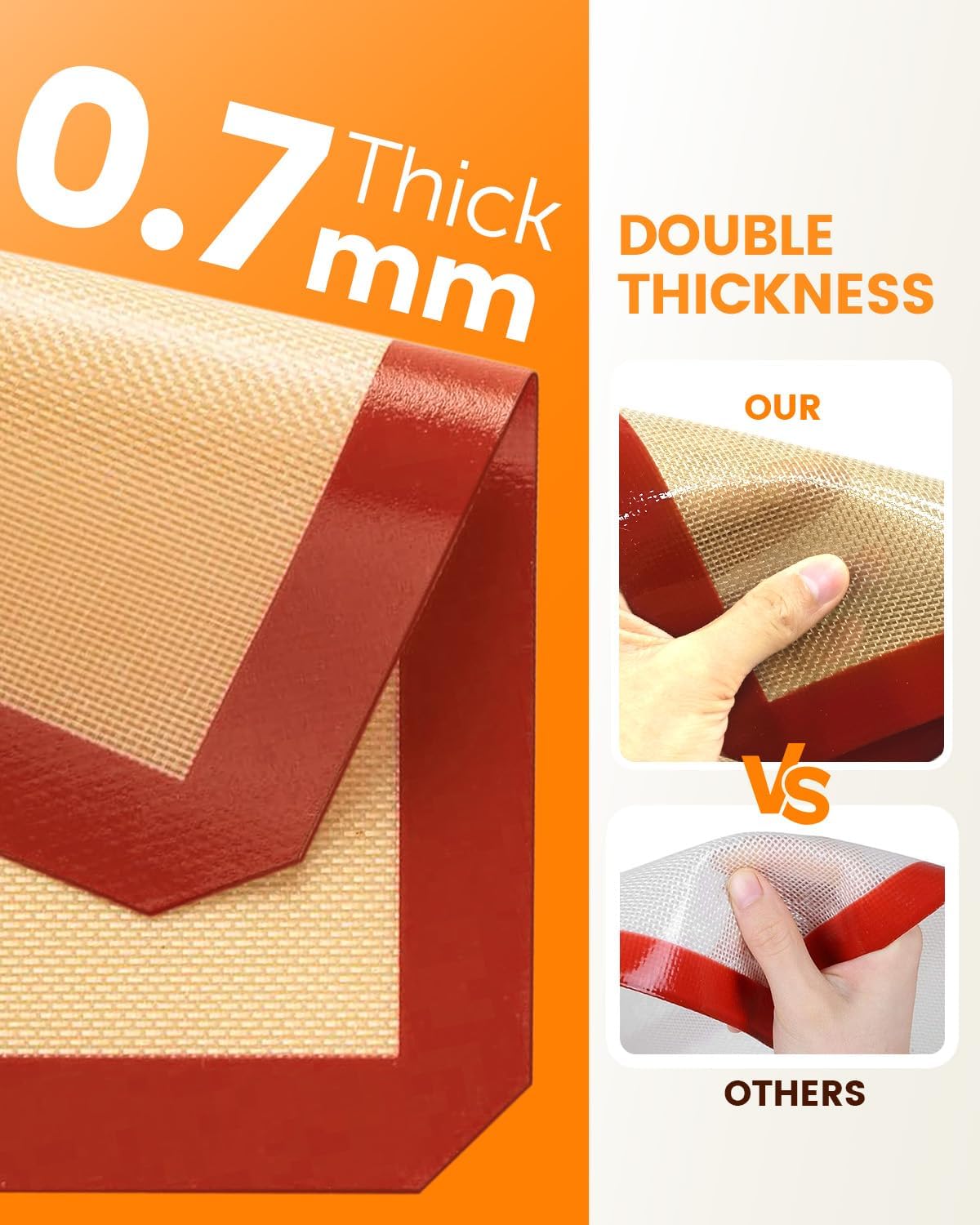 Silicone Mats, 2 Pack Nonstick Baking Sheet Liners, 26