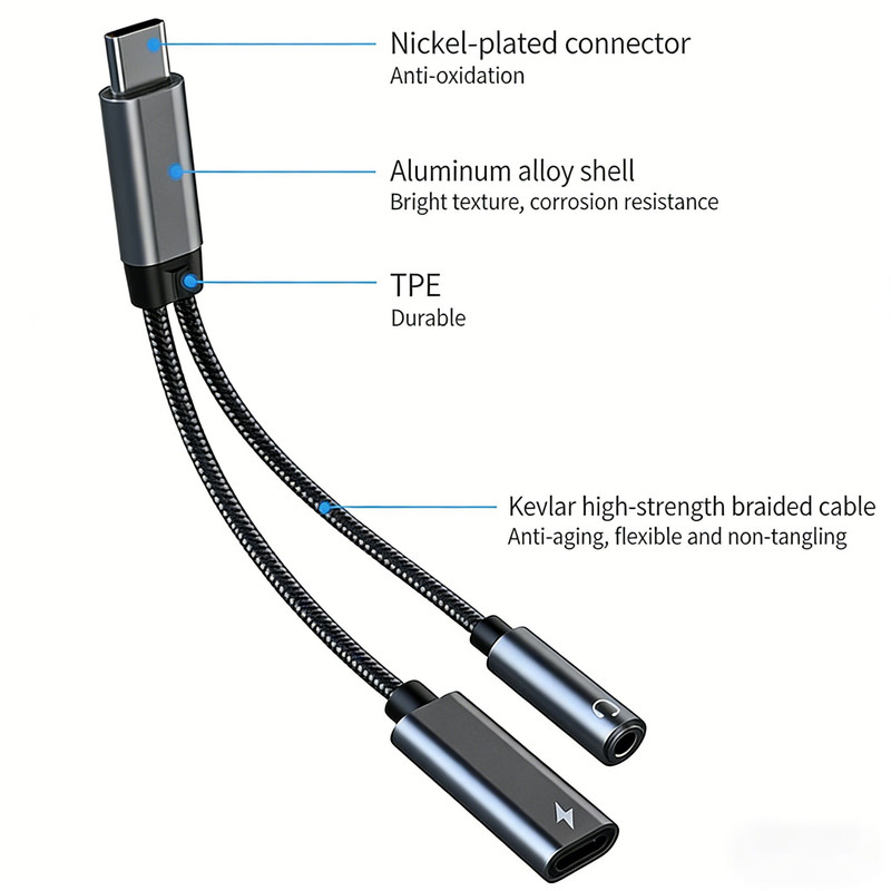 Samsung Galaxy S25 Headphone Adapter, USB C to AUX Mic Jack with PD 60W Fast Charging for Stereo, Earphones, Compatible with Samsung Galaxy S25/S25+/S25 Ultra/S24/S24+, Google Pixel 8/7 - Image 5