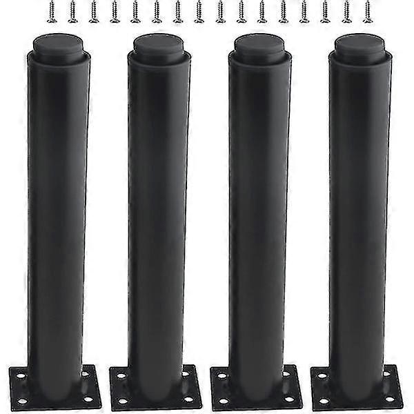 (25-42cm, black) Set of 4 strong adjustable metal furniture legs-YuJia - Image 1