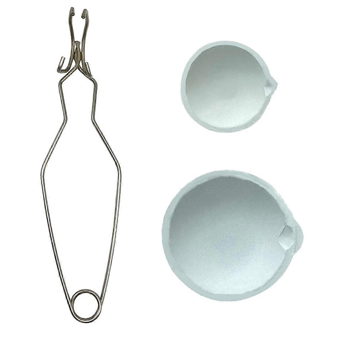 Small Melting Ceramic Crucible Dish Cup Set with Whip Tongs Handle 2A Melting Ceramic Crucible Set - Image 1