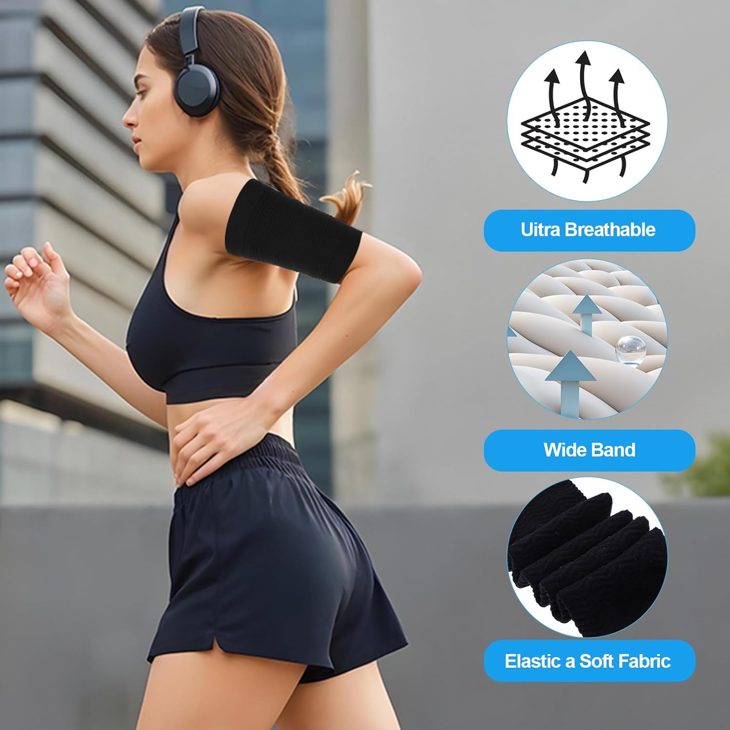 4 Pairs Arm Compression Sleeve for Women, Elastic Sport Arm Shapers Slim Upper Arm Wraps for Flabby Arms - Image 4