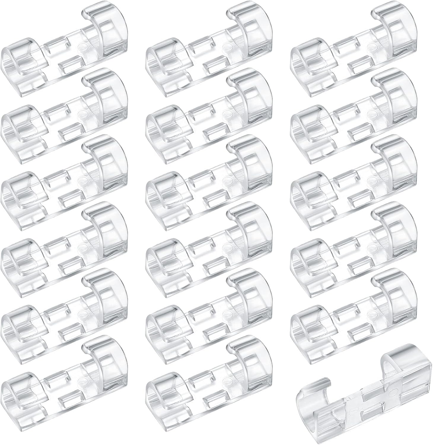 120 Pcs Adhesive Cable Clips, Cable Management Clips, Clear Cable Organizer, Cord Holder, Wire Clips, Sticky Cable Wire Cord Clips Holder for Car Office Home Desktop PC TV Laptop Ethernet Cable - Image 1