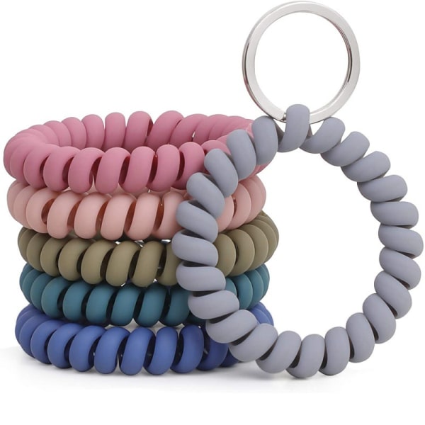 6PCS Stretchable Bracelet Keychain Wristlet - Compatible with Multi-Brand Key Fobs - Image 1