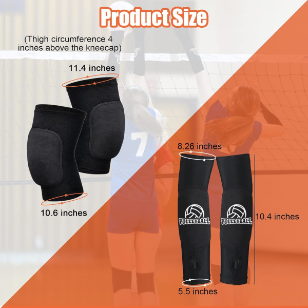 Volleyball Knee Pads and Arm Guards with Thumb Holes High Protection Plate for Women Teenage Girls Training Equipment - Image 2