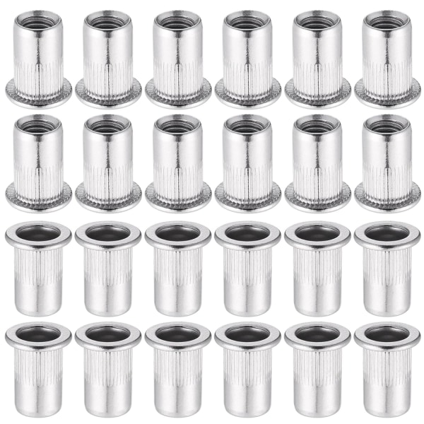 60pcs 304 Stainless Steel Rivet Nut M8 Flat Head Blind Nut Threaded Rivet Nut Rivet Nut for Threaded Insert Plys - Image 1