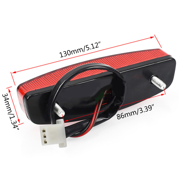 Motorcycle Tail Light Brake Light 12V Red Compatible with ATV Off-Road Motorcycle - Image 4