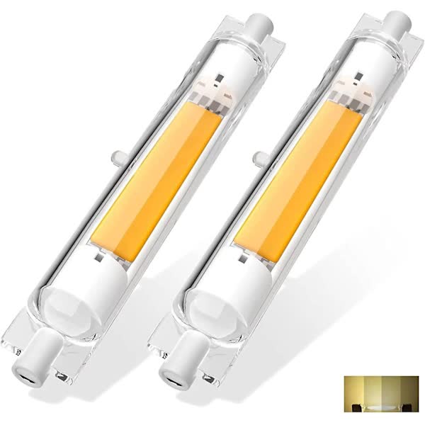 2 Pcs R7s 118mm 30W Dimmable LED Bulb Warm White 3000K Flicker Free - Image 1