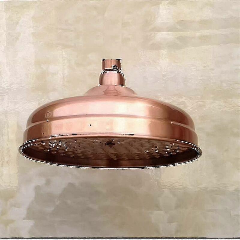 Copper High Pressure Rain Shower Head 20cm 8 Inch Adjustable Angle Fixed Mount Gold - Image 1