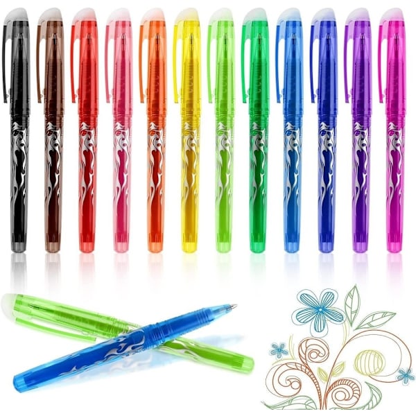 Erasable Gel Ink Pens 12 Pack Precise Writing Compatible with Popular Brands - Image 1