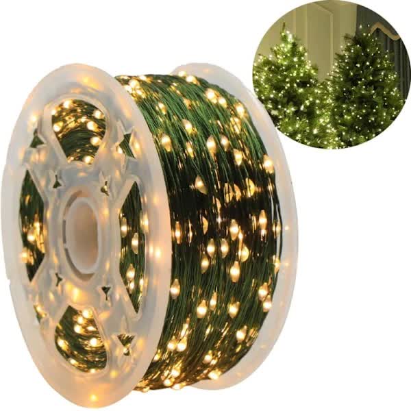 LED String Lights 50m Warm White 500 LEDs IP44 Waterproof Remote Control 8 Modes for Christmas Tree Outdoor Wedding Party Decoration - Image 1