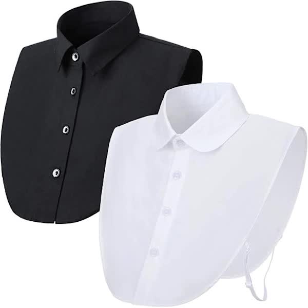 Black and White Detachable Collars, 2 Pack - Image 1