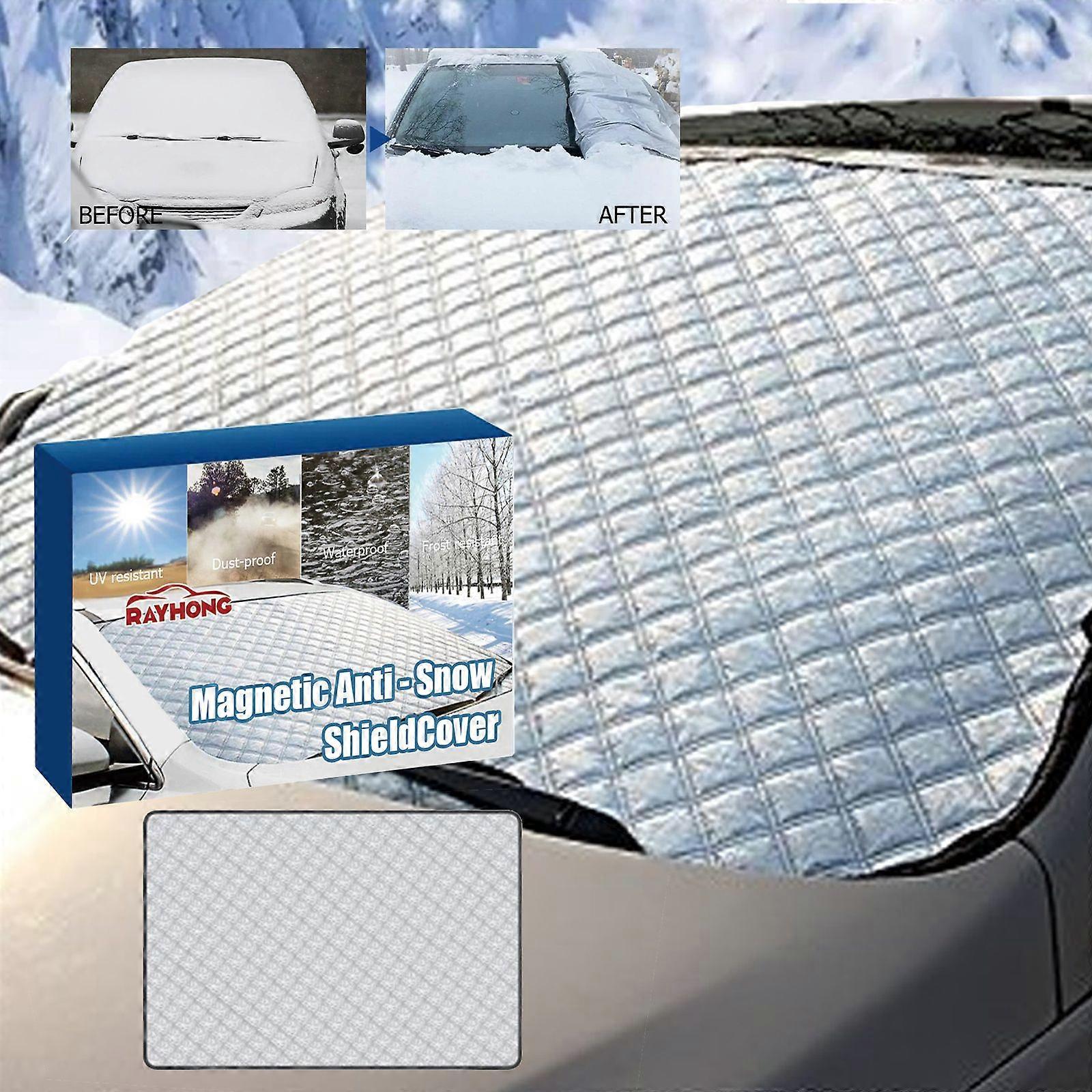 Vehicle Windshield Snow Cover with Magnetic Attachment 140x94cm Frost Ice UV Protection Easy Installation Fits Most Cars - Image 1