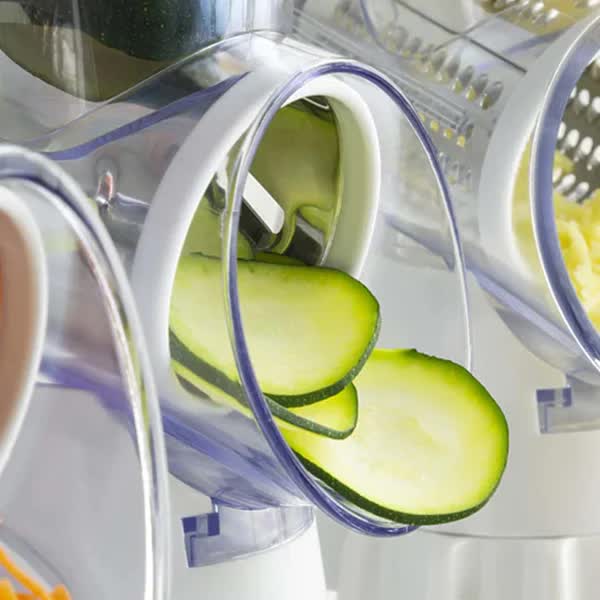 White Rotary Grater Vegetable Cutter and Shredder - Image 2
