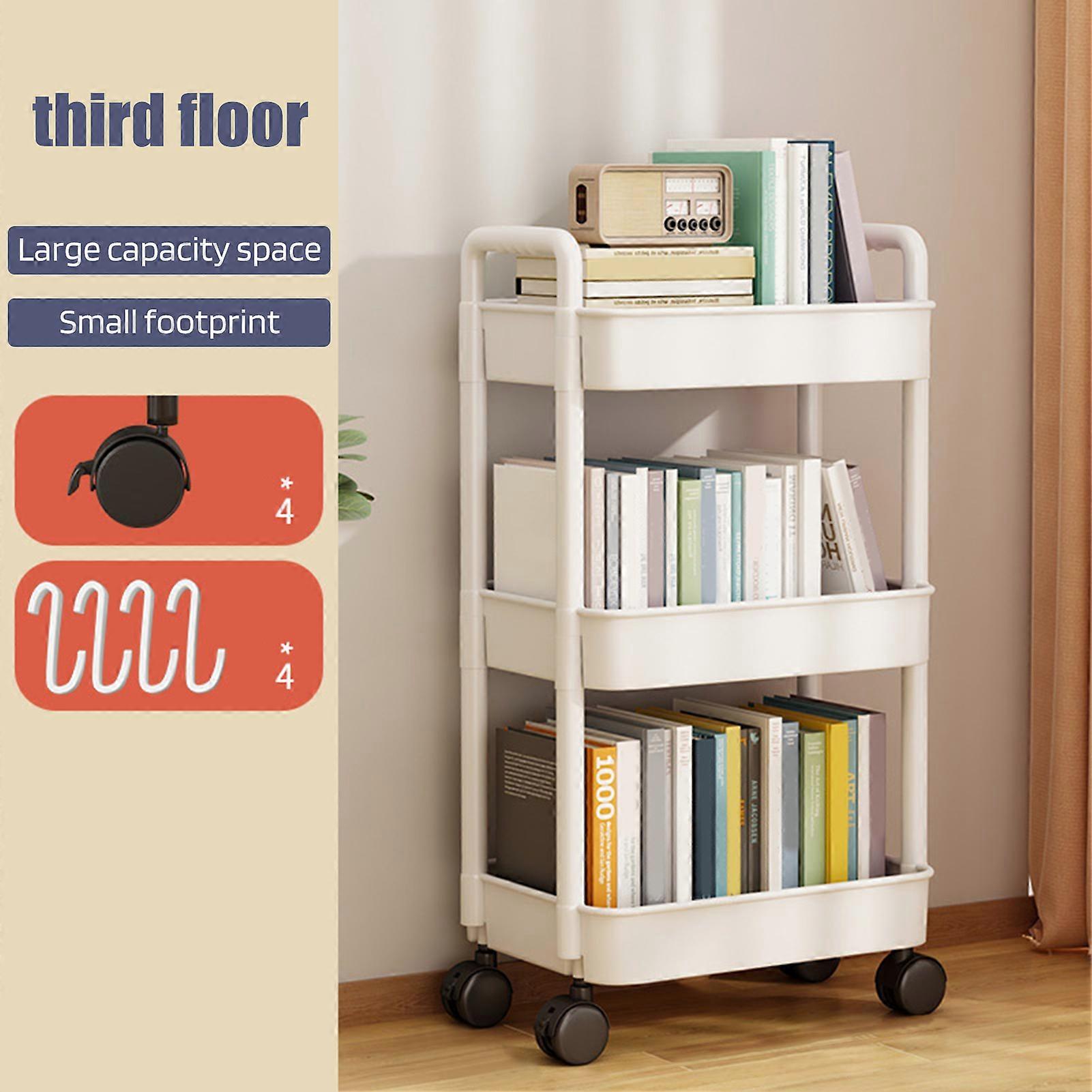 4-Tier Rolling Storage Cart with Wheels Black Mobile Rack Shelf Large Capacity Strong Load-Bearing - Image 2