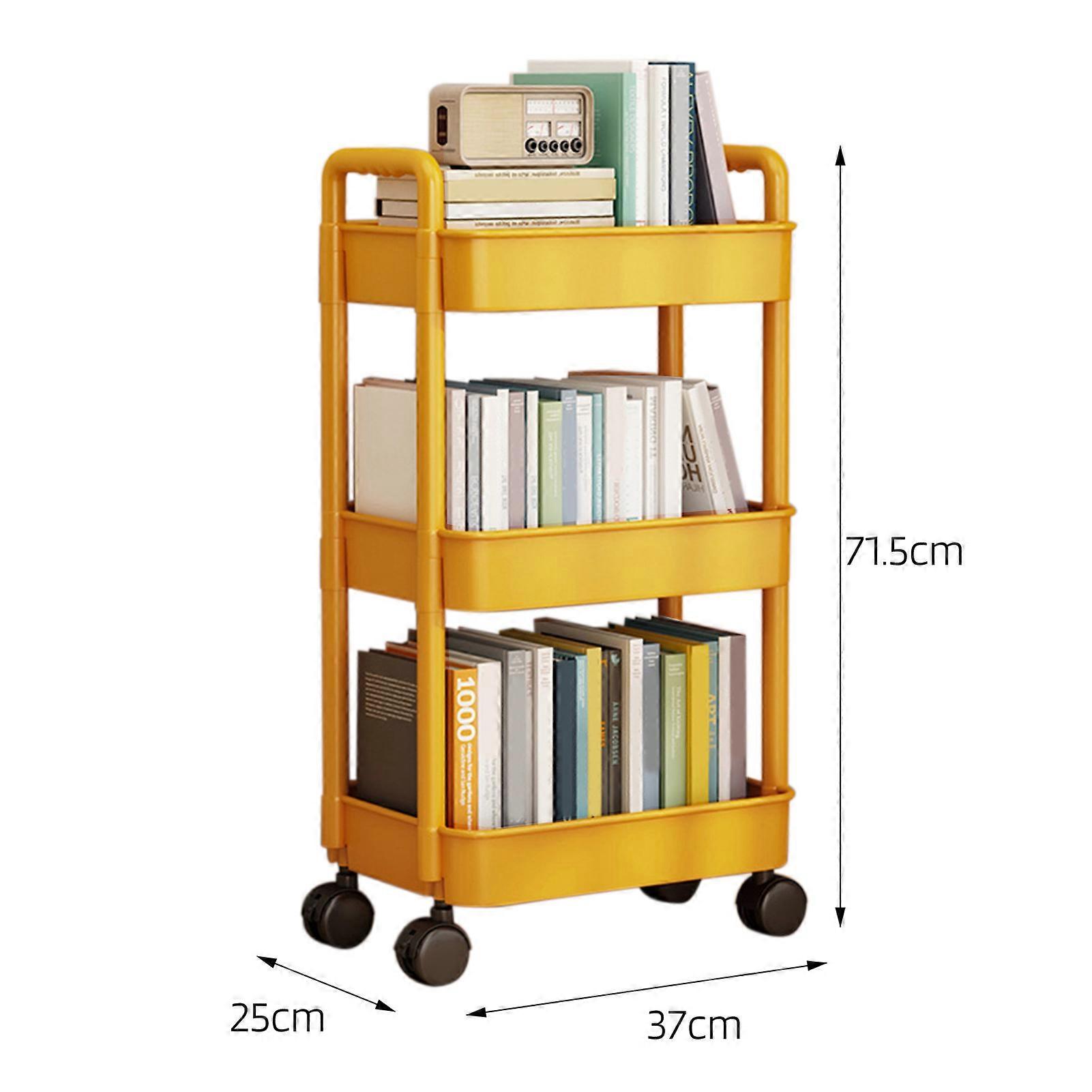 4-Tier Rolling Storage Cart with Wheels Black Mobile Rack Shelf Large Capacity Strong Load-Bearing - Image 3