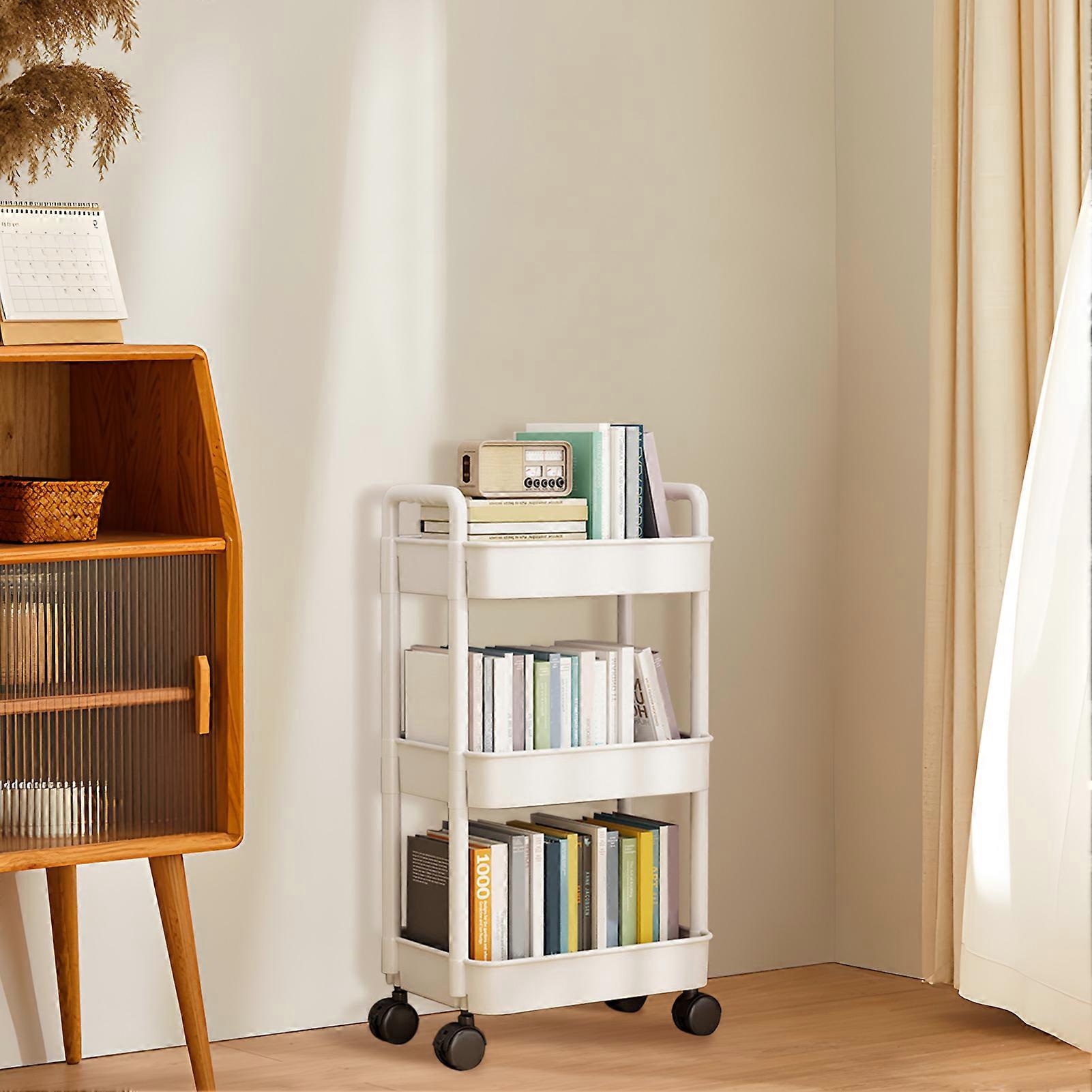 4-Tier Rolling Storage Cart with Wheels Black Mobile Rack Shelf Large Capacity Strong Load-Bearing - Image 4