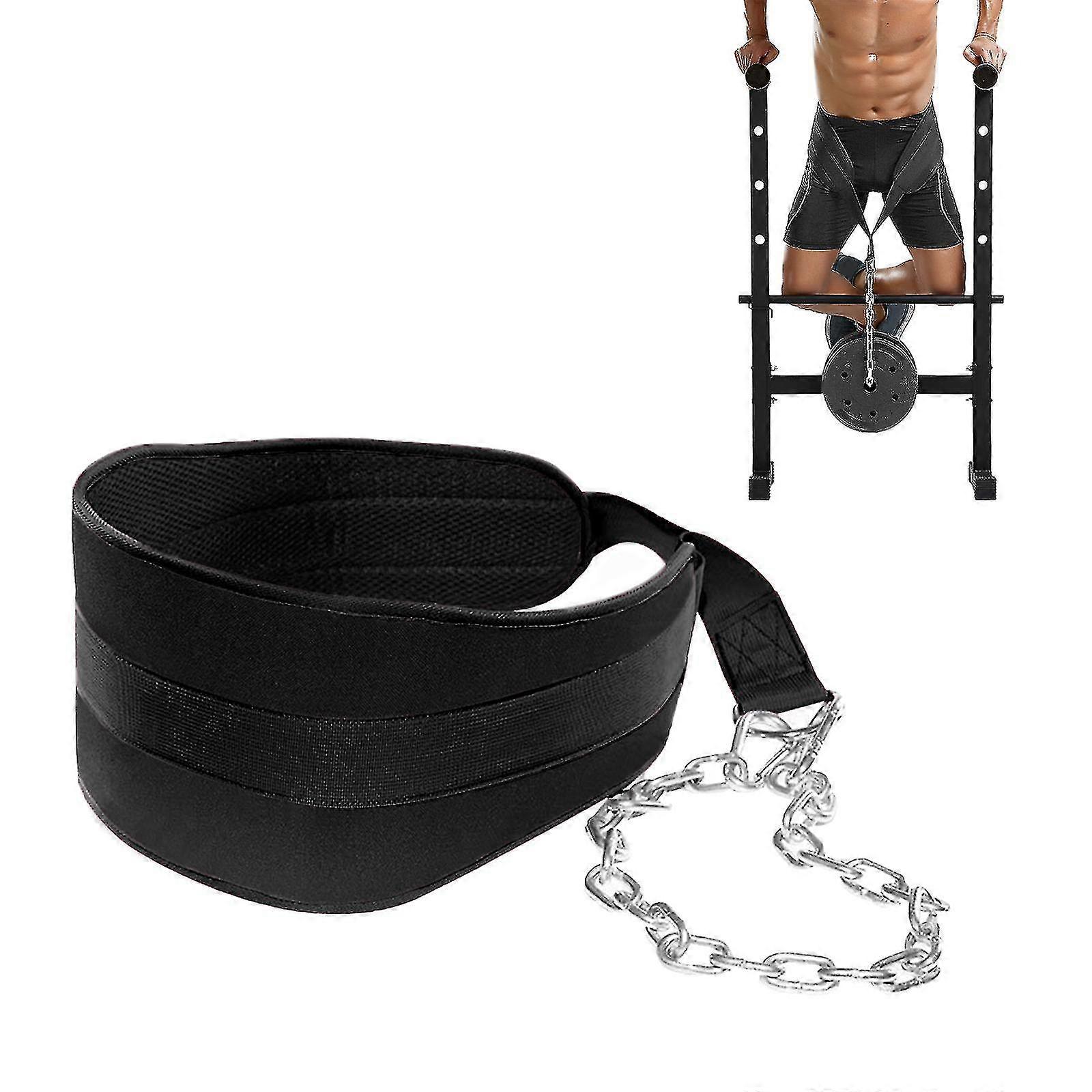 Seektop Weighted Pull Up Dip Belt with Chain 100kg Capacity Black Eva Material Home Gym Strength Training Waist Belt - Image 1