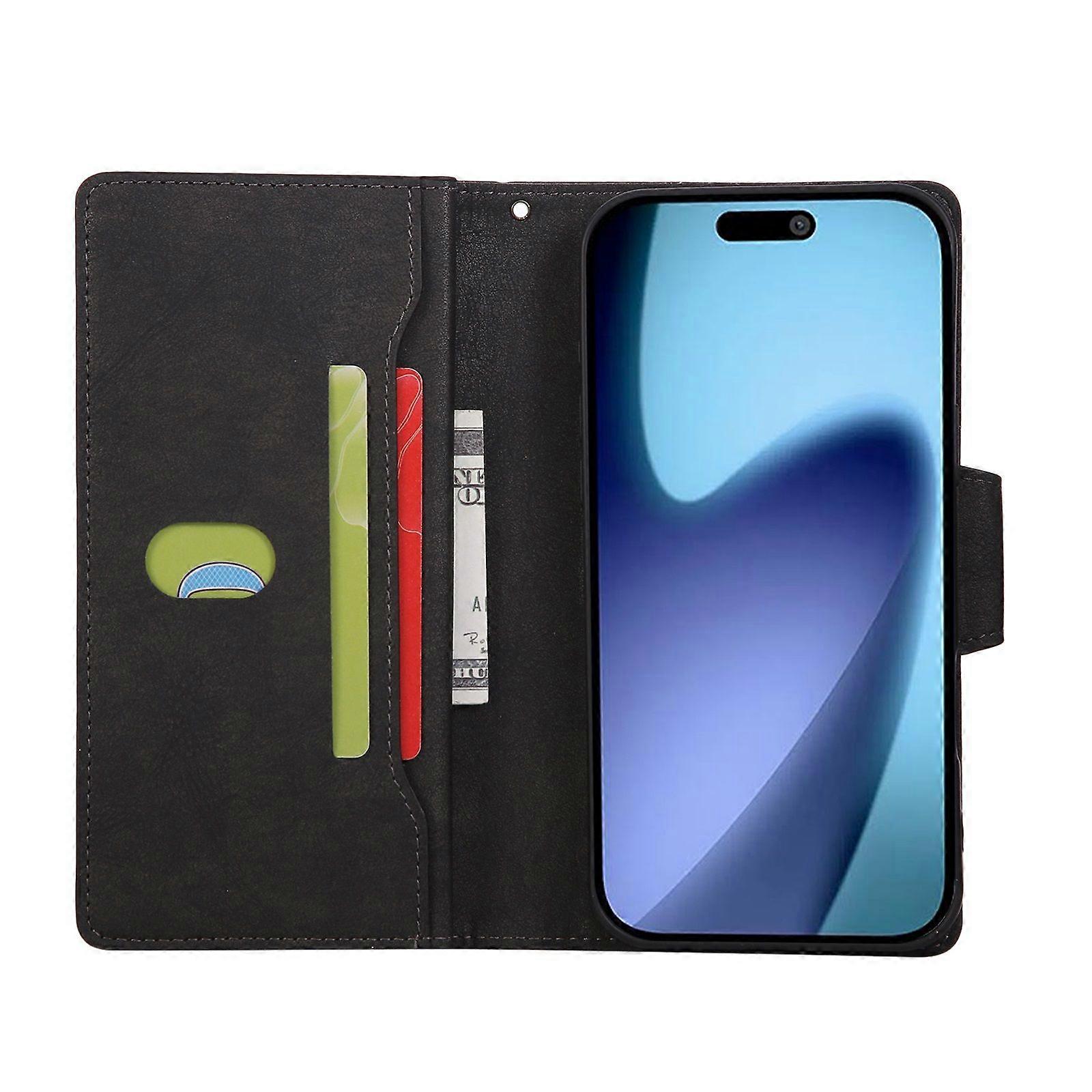 Magnetic Leather Wallet Card Holder Compatible with iPhone 17 Pro Max Black - Image 2
