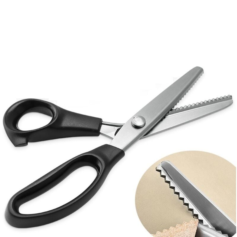 Stainless Steel Zigzag Fabric Scissors with Comfort Grip for Sewing Compatible with Cisea for Adults and Children - Image 1