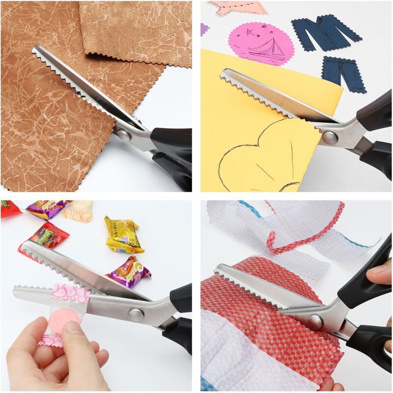 Stainless Steel Zigzag Fabric Scissors with Comfort Grip for Sewing Compatible with Cisea for Adults and Children - Image 4