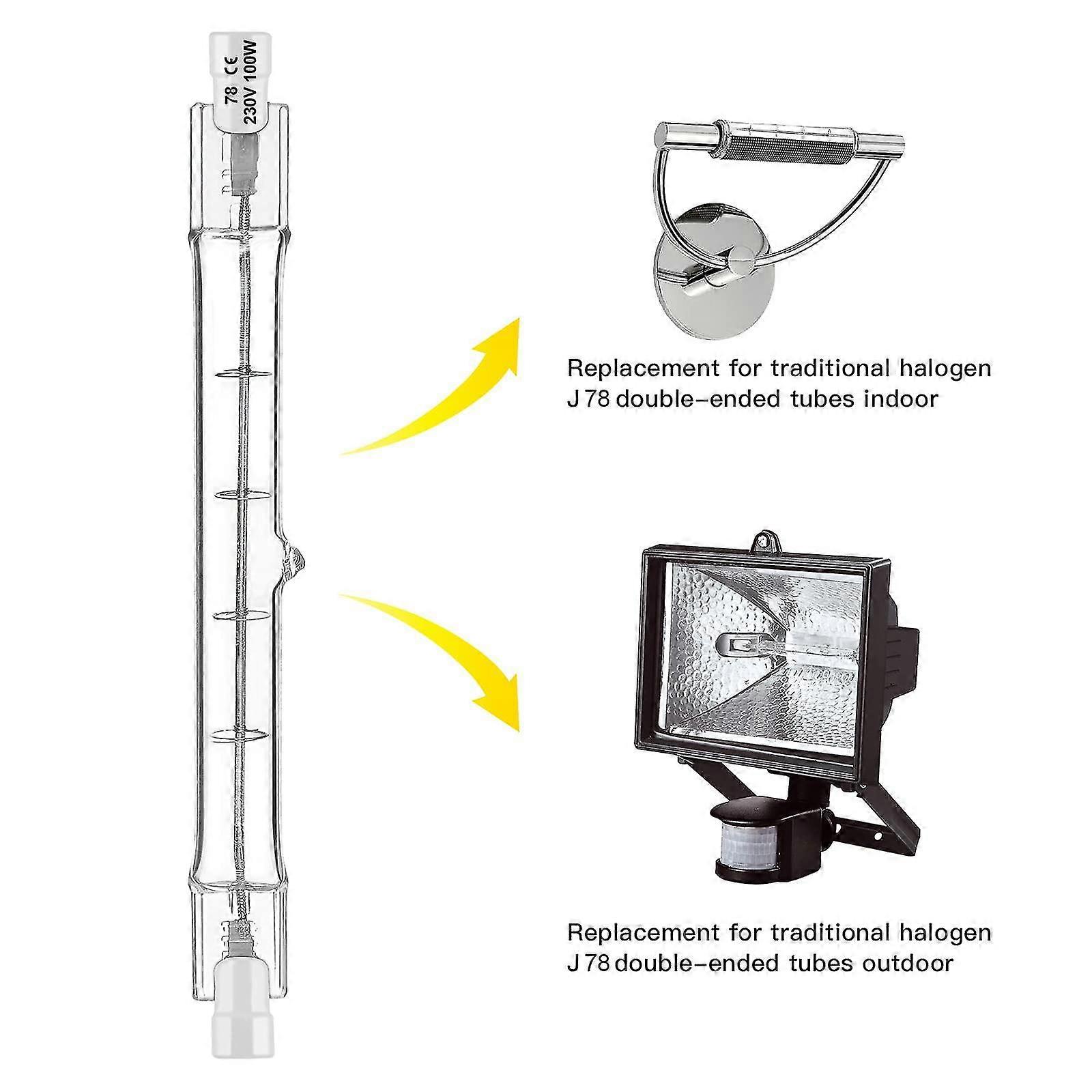 R7s Halogen Bulb Set of 5, 78mm 80w 230v, Dimmable Halogen Rod for Construction Site Floodlights - Image 3