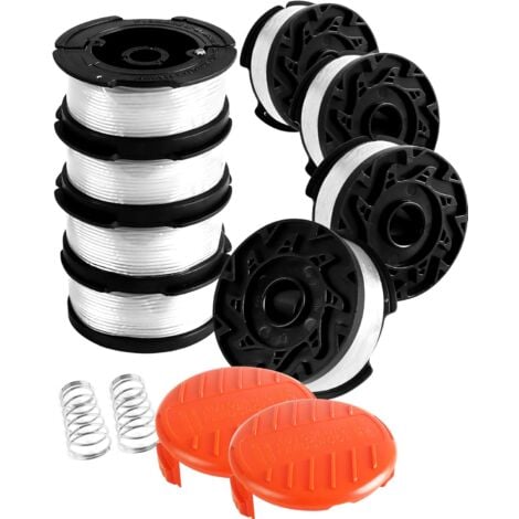 Black \u0026 Decker Trimmer Spool Replacement 8 Spools with Caps and Springs - Image 1