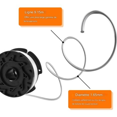 Black \u0026 Decker Trimmer Spool Replacement 8 Spools with Caps and Springs - Image 3
